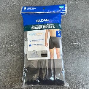 Gildan Men’s Covered Waist Band, Tag-free Boxers pack of 5,  X-Large NEW Package